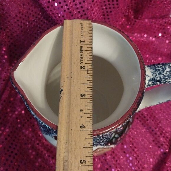 Vtg The Cooks Bazaar Picher 2 Quart Holiday Mountain Lodge Cabin Y2K Winter - Picture 9 of 10